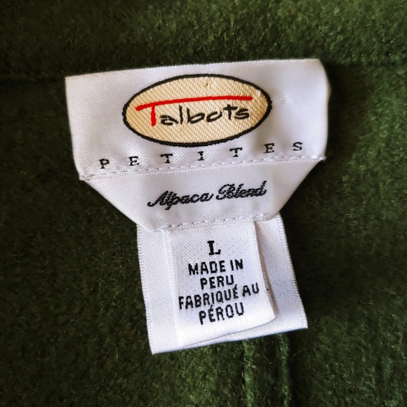 Talbots Petites Green Alpaca Blend Jacket Size L - Picture 8 of 12